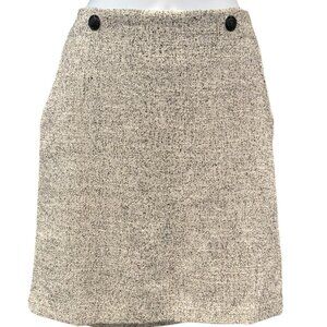 H&M‎ Tweed-Style Mini Skirt | Size 8 | Oatmeal + Black Fleck Cozy Classic ✨